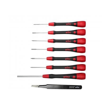 WIHA 42995 - Tournevis de précision PicoFinish® avec pincette pour appareils iPhone® / Apple® (8 pcs.)