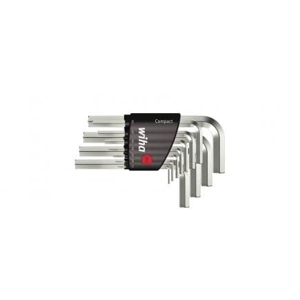WIHA 36449 - Jeu de clés Allen à manche T hexagonale nickelage brillant avec support (12 pcs.)