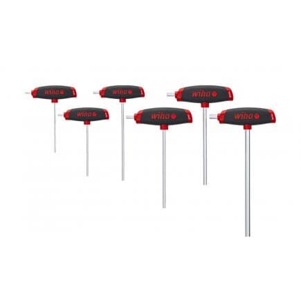 WIHA 45620 - Jeu de clés mâles avec manche en T ComfortGrip Six pans avec lame latérale, chromée mat (6 pcs.)