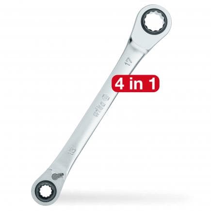 WIHA 45421 - Clé à cliquet à anneau double 4 en 1 réversible 10x17mm
